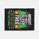Might As Well Sleep Under The Tree Shirt Christmas フリースブランケット (正面(横))