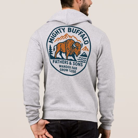 Mighty Buffalo zipper sweater パーカ (裏面)