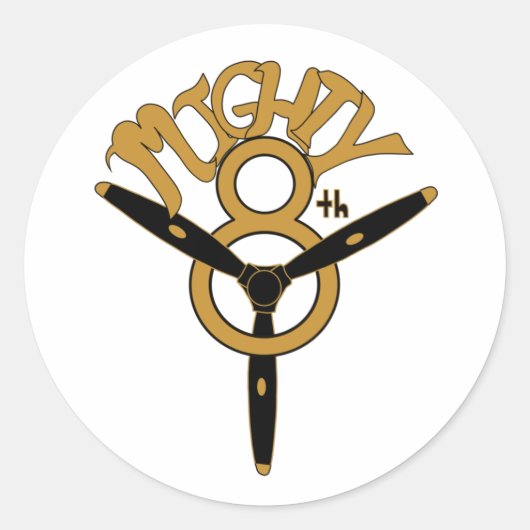 Mighty Eighth Army Air Force Round Sticker ラウンドシール (正面)