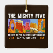 Mighty Five Utah国立公園リストヴィンテージ セラミックオーナメント (裏面)