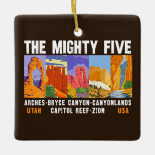Mighty Five Utah国立公園リストヴィンテージ セラミックオーナメント