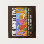 Mighty Five Utah国立公園リストヴィンテージ タペストリー (正面)