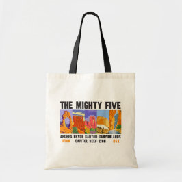 Mighty Five Utah国立公園リストヴィンテージ トートバッグ