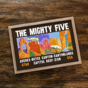 Mighty Five Utah国立公園リストヴィンテージ ポスター