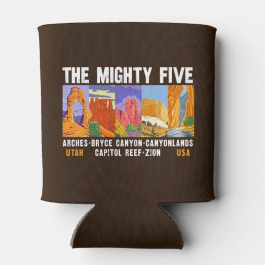 Mighty Five Utah国立公園リストヴィンテージ 缶クーラー (裏面)