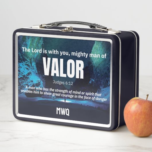 MIGHTY MAN OF VALOR Personalized Christian  メタルランチボックス (インサイチュ)