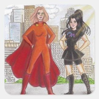 Mighty MeaghanとBrave Breanneステッカー スクエアシール