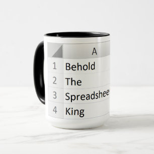 Mighty Spreadsheet King、Excel Black マグカップ