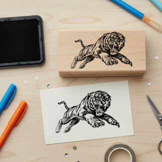 Mighty Tiger Wooden Art Stamp ラバースタンプ
