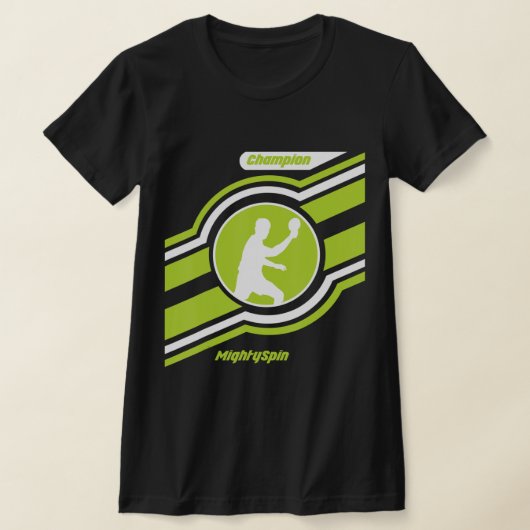 MightySpin Ping Pong卓球Tee s Comforttab Tシャツ (レイダウン)