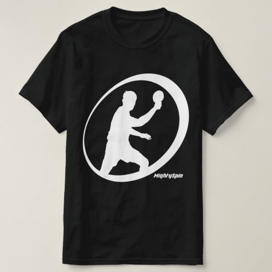 MightySpin Ping Pong Teeテーブルテニス委員会 Tシャツ (デザイン正面)