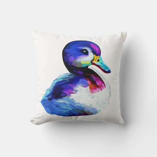 Mignon petit caneton à l’aquarelle クッション (正面)