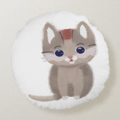 Mignon petit chaton simpliste ラウンドクッション (裏面)
