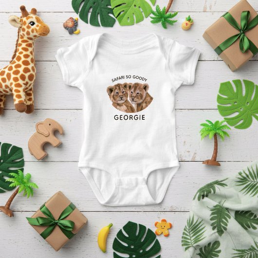Mignons Jumeaux Lionceaux Bodysuit Bébé Garçon Per ベビーボディスーツ