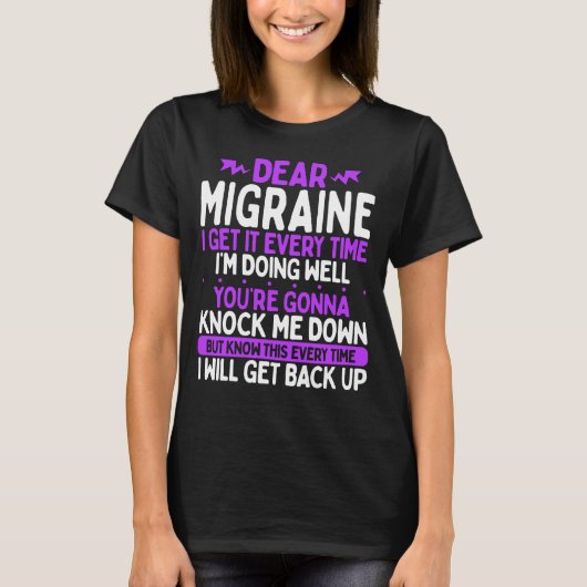 Migraine Awareness Month Purple Migraine Ribbon Tシャツ (正面)