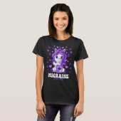 Migraine Awareness Month Purple Ribbon Unicorn Tシャツ (正面フル)
