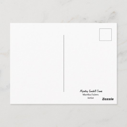 Migrating Sandhill Cranes ポストカード (裏面)