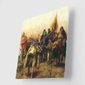 Migration of the Serbs by Paja Jovanovic Fine Art スクエア壁時計 (傾斜)