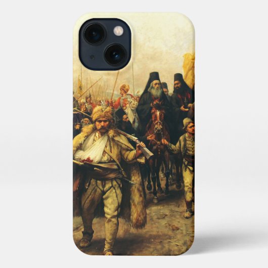 Migration of the Serbs by Paja Jovanovic Fine Art iPhoneケース (裏面)