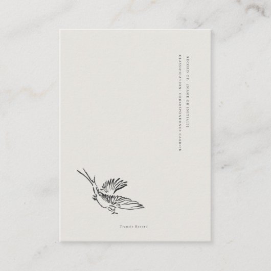 Migratory Swallow- Book Insert Enclosure Card エンクロージャーカード (正面)