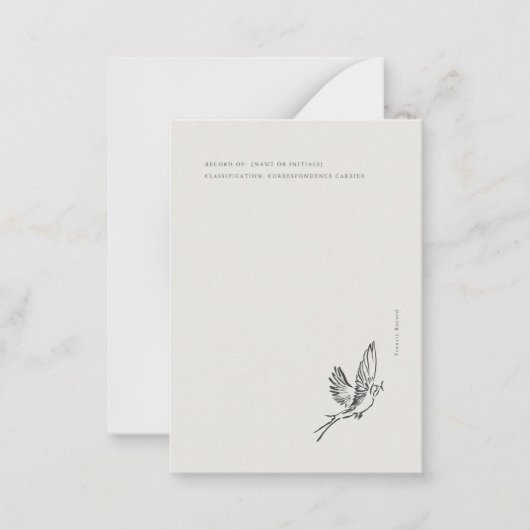 Migratory Swallow- Naturalist Menagerie Archive ノートカード (正面)