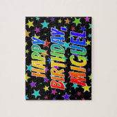 "MIGUEL"名、おもしろい"ハッピーバースデー" ジグソーパズル (縦)