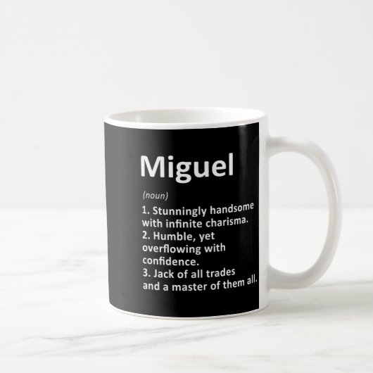 Miguel Definition D Name Funny Birthday コーヒーマグカップ (右)