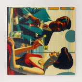 Miid Century Cocktail Party Couples - Captivated ジグソーパズル (横)