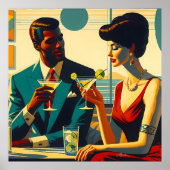 Miid Century Cocktail Party Couples - Captivated ポスター (正面)
