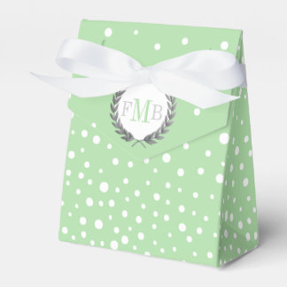 Miin green and white polka dot pattern wedding fav フェイバーボックス