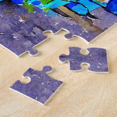 Mijas Puebloの通りのデジタル水色 ジグソーパズル (側面)