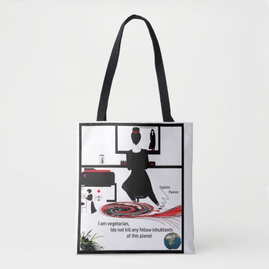 Mijn profiel tekening op tas トートバッグ (正面)