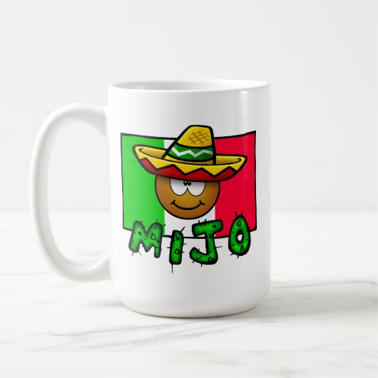 Mijo - Cute Little Mexican Kid Wearing Sombrero コーヒーマグカップ (左)