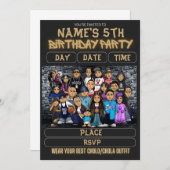  Mijos Party Invitation 90s Theme Kids Birthday 招待状 (正面/裏面)