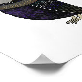 MiKa Artのブラックフクロウブルーフェザーポスター ポスター (角)