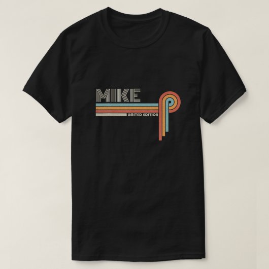 MIKE名ギフトパーソナライズされたおもしろいレトロヴィンテージB Tシャツ (デザイン正面)