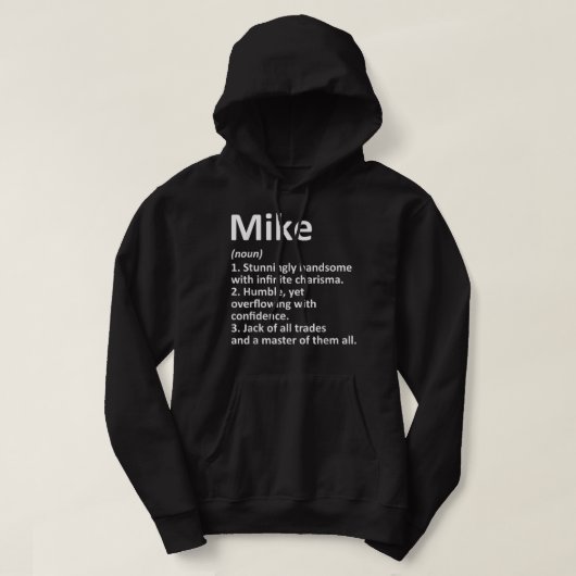 MIKE定義パーソナライズされた名おもしろい誕生日G パーカ (デザイン正面)