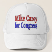 Mike Carey for Congressレッドブルー文字 キャップ (正面)