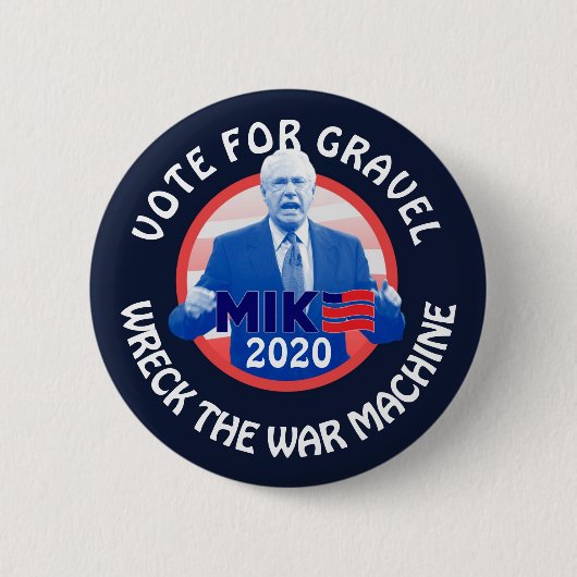 Mike Gravel 2020年のための投票 缶バッジ (正面)