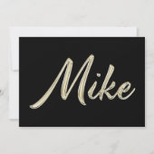 Mike Name white gold Handwriting Karte カード (正面)
