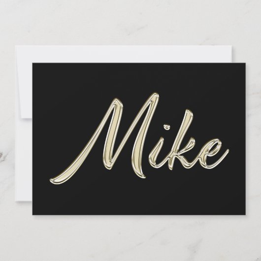 Mike Name white gold Handwriting Karte カード (正面)