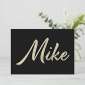 Mike Name white gold Handwriting Karte カード (スタンド正面)