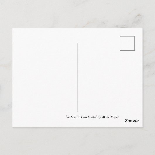 Mike Paget著「アイスランドの風景」 ポストカード (裏面)
