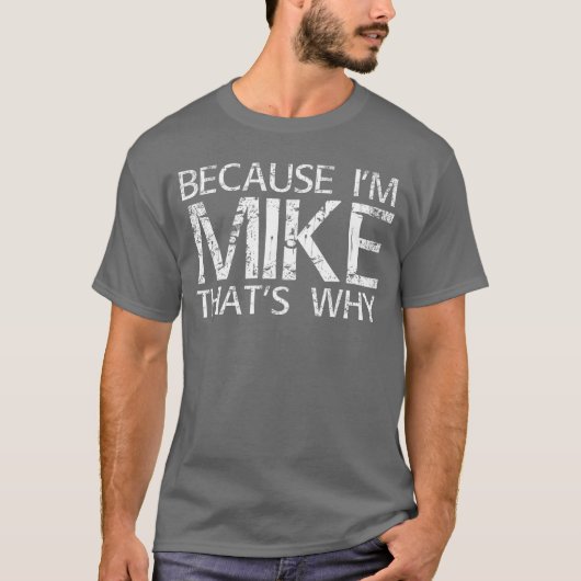 Mikehatsだから WHY 楽しい面白いギフトアイデア 少年 Tシャツ (正面)
