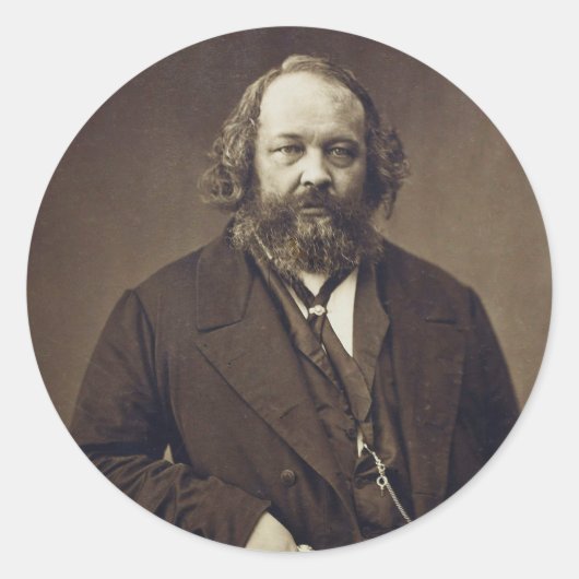 Mikhail Bakunin Anarchist ロシアの by Nadar ラウンドシール (正面)