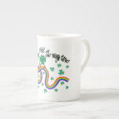 Mikitiezアイリッシュクローバーグリーンst.patrick'th lucky ボーンチャイナマグカップ (正面右)