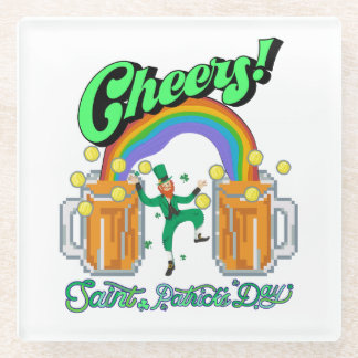 Mikitiezグリーンラッキーサンパトリックの日irishbeer ガラスコースター