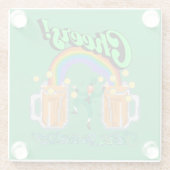 Mikitiezグリーンラッキーサンパトリックの日irishbeer ガラスコースター (裏面)