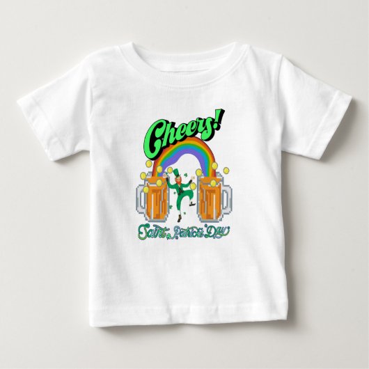 Mikitiezグリーンラッキーサンパトリックの日irishbeer ベビーTシャツ (正面)