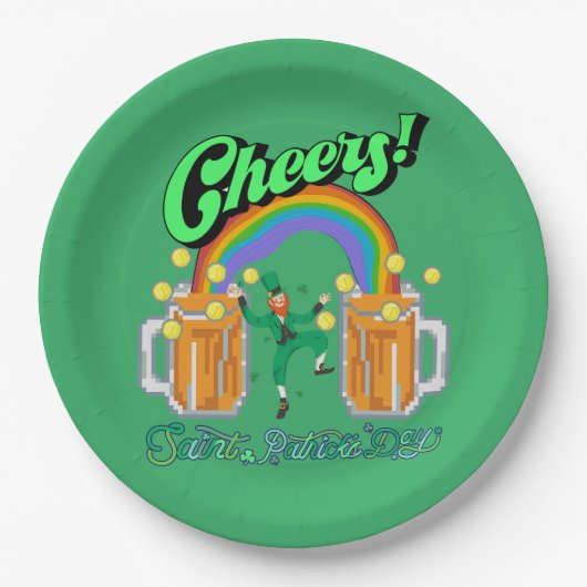Mikitiezグリーンラッキーサンパトリックの日irishbeer ペーパープレート (正面)